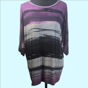 Chico's Purple and Black Striped Tunic